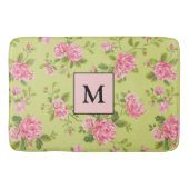 Tapis De Bain Rose vert floral moderne (Devant)