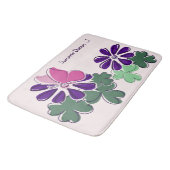Tapis De Bain Rose vert pourpre Doodé fleurit papillons Slogan (Angle)