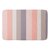 Tapis De Bain rose, violet, rayures blanches (Devant)