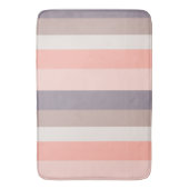 Tapis De Bain rose, violet, rayures blanches (devant Vertical)