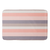 Tapis De Bain rose, violet, rayures blanches (Devant)