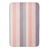 Tapis De Bain rose, violet, rayures blanches (devant Vertical)