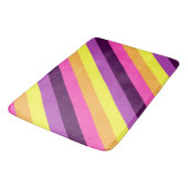 Tapis De Bain Rose violet rayures rétro Gros chaume (Angle)