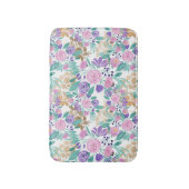 Tapis De Bain Rose violet violet or Aquarelle Feuille (Devant (Vertical))