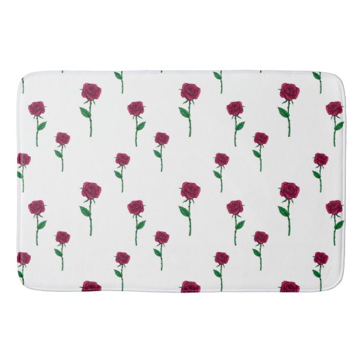Tapis De Bain Roses avec tige romantique design Saint Valentin (Devant)