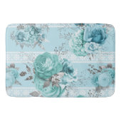 Tapis De Bain Roses bleus avec dentelle (Devant)