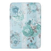 Tapis De Bain Roses bleus avec dentelle (devant Vertical)