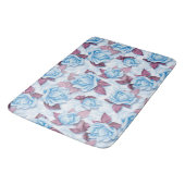 Tapis De Bain Roses bleus. Modèle floral (Angle)