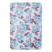 Tapis De Bain Roses bleus. Modèle floral (devant Vertical)
