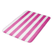 Tapis De Bain Roses Chauds et Rayures Blanches (Angle)