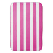 Tapis De Bain Roses Chauds et Rayures Blanches (devant Vertical)