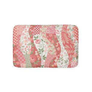 Tapis De Bain Roses de Patchwork : conception motif transparente