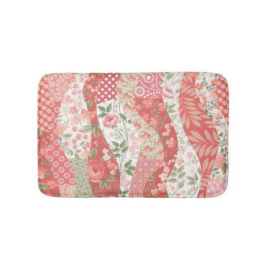Tapis De Bain Roses de Patchwork : conception motif transparente (Devant)
