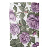 Tapis De Bain Roses de Rose pourpre, (devant Vertical)