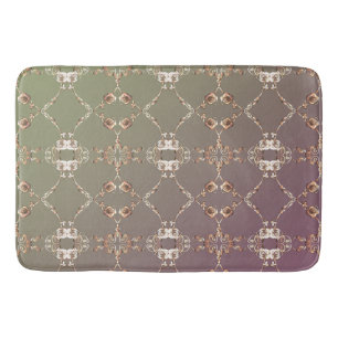 Tapis De Bain Roses en cuivre sur prune