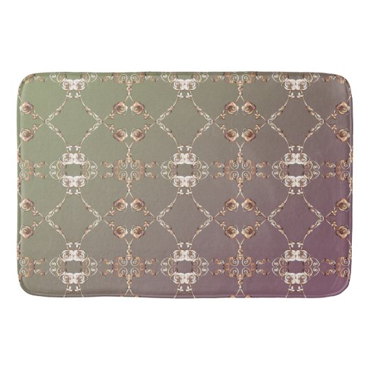 Tapis De Bain Roses en cuivre sur prune (Devant)