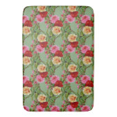 Tapis De Bain Roses et feuillage rose rouge Motif (devant Vertical)