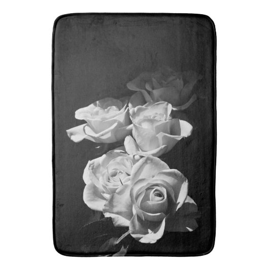 Tapis De Bain Roses noires et blanches (devant Vertical)