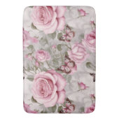 Tapis De Bain Roses roses et papillons d'eau (devant Vertical)