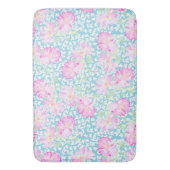 Tapis De Bain Roses roses, Papillons blancs Mat Bain Bleu (devant Vertical)