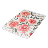 Tapis De Bain Roses roses romantiques Aquarelle Florale (Angle)