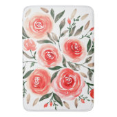 Tapis De Bain Roses roses romantiques Aquarelle Florale (devant Vertical)