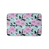 Tapis De Bain roses roses roses, roses, arrière - plan turquoise (Devant)