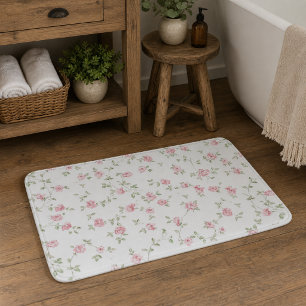 Tapis De Bain Roses Roses Roses Tendres Fleur Fleur de Style Fer