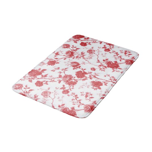 Tapis De Bain Roses rouges florales  (Angle)