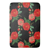 Tapis De Bain Roses rouges, fond noir, (devant Vertical)