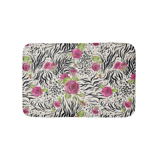 Tapis De Bain Roses sur le motif animal (Devant)
