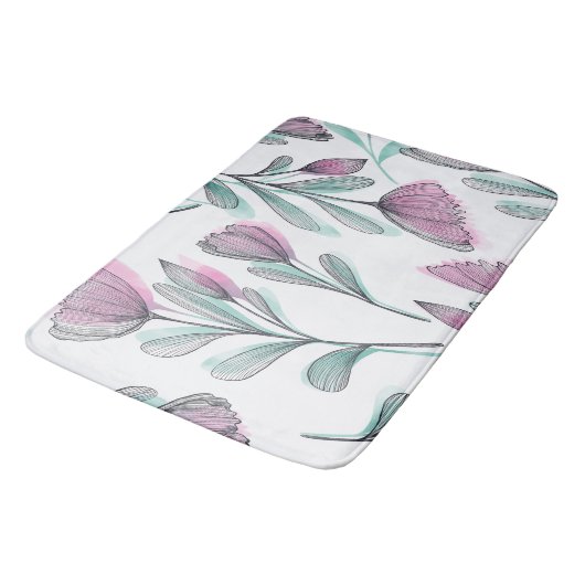 Tapis De Bain Roses violets (Angle)