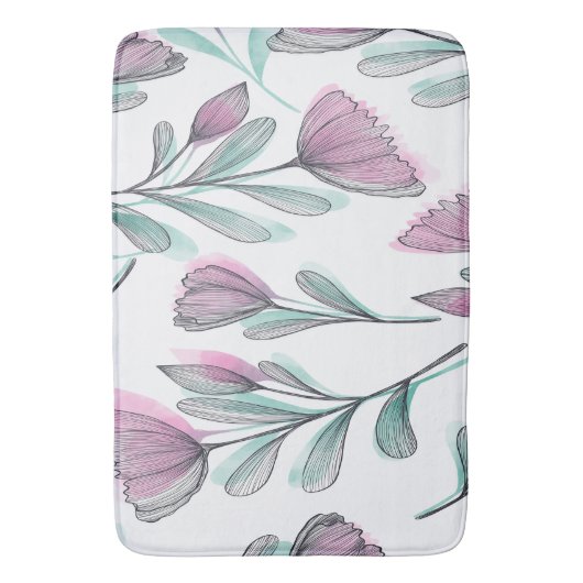 Tapis De Bain Roses violets (devant Vertical)