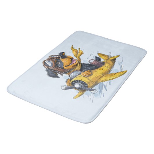 Tapis De Bain Rottweiler Dog Avion Pilote (Angle)