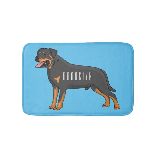 Tapis De Bain Rottweiler dog cartoon illustration (Devant)