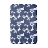 Tapis De Bain Roue du bateau de croisière bleu et blanc nautique (Devant (Vertical))