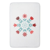 Tapis De Bain Roue scandinave à fleurs de style Teals & Reds (devant Vertical)