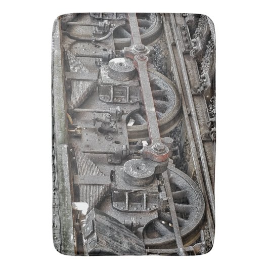 TAPIS DE BAIN ROUES DE TRAIN À VAPEUR (devant Vertical)