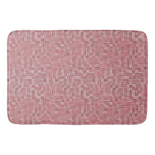 Tapis de bain rouge à panneaux floraux