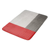 Tapis de bain rouge, blanc et gris (Angle)