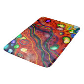 Tapis De Bain Rouge, Bleu, Cuivre, Violet, Vert Abstrait (Angle)