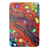 Tapis De Bain Rouge, Bleu, Cuivre, Violet, Vert Abstrait (devant Vertical)