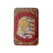 Tapis De Bain Rouge embelli et or d'éléphant d'Asie (Devant (Vertical))