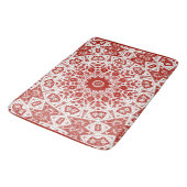 Tapis De Bain rouge et blanc, bandana ethnique (Angle)