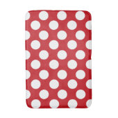 Tapis de bain rouge et blanc de mousse de point de (Devant (Vertical))