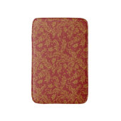 Tapis De Bain Rouge et motif floral d'or (Devant (Vertical))