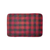 Tapis De Bain Rouge et noir À damiers plaid (Devant)