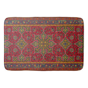 Tapis de bain rouge et or perse