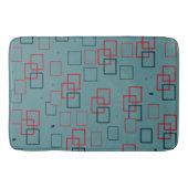 Tapis De Bain Rouge et Turquoise carré enchanté (Devant)