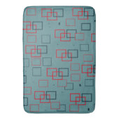 Tapis De Bain Rouge et Turquoise carré enchanté (devant Vertical)